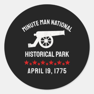 Minute Man National Historical Park Revolutionary Classic Round Sticker