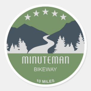 Minuteman Bikeway Boston Massachusetts Classic Round Sticker