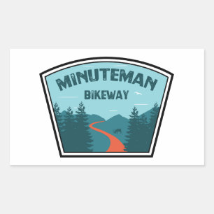 Minuteman Bikeway Boston Massachusetts Rectangular Sticker