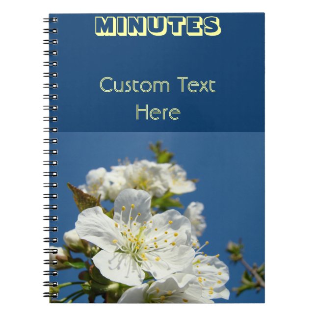 MINUTES notebook Business Office Blue Sky Blossoms (Front)