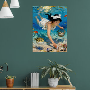 "Mio’s Descent" – An Ocean Portrait Poster