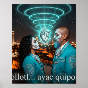 Miquiztli Rooftop Figures - Poster
