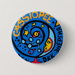 Mir-Cassiopee Mission Patch Logo 6 Cm Round Badge