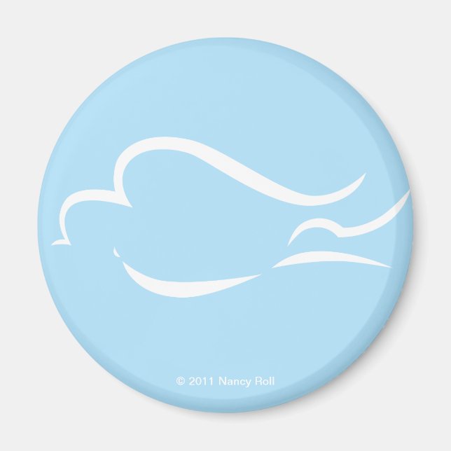 Mir Means Peace White Dove Magnet (Front)