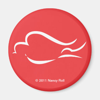 Mir Means Peace White Dove Magnet Red