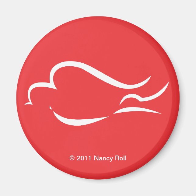 Mir Means Peace White Dove Magnet Red (Front)
