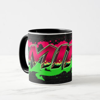 Mira Vorname Name Graffiti red green Tasse Mug