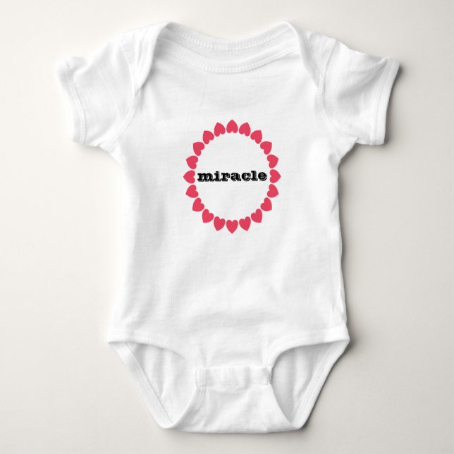 Miracle Baby Heart Wreath  Bodysuit (Front)