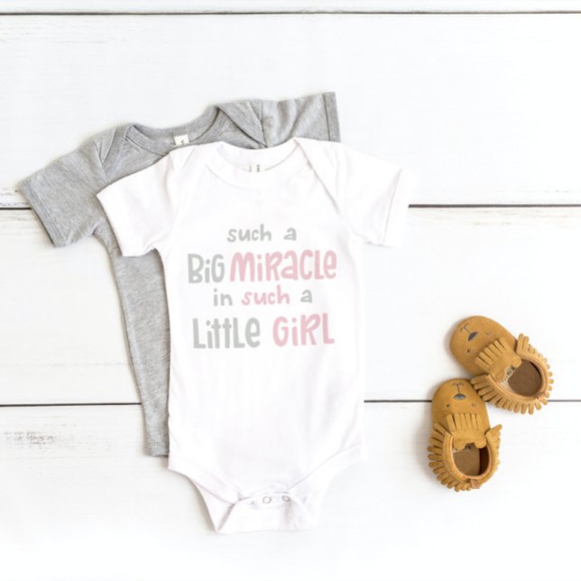 "Miracle Baby" Little Girl One Piece Pink Baby Bodysuit (Creator Uploaded)