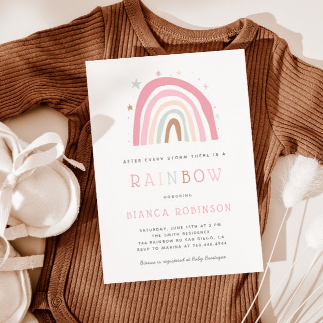Miracle Baby Pastel Rainbow Shower Invitation (Creator Uploaded)