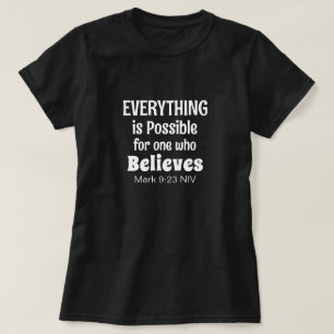 Miracle Bible Verse Christian Faith Black T-Shirt