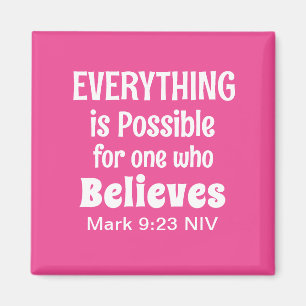 Miracle Bible Verse Christian Faith Pink Magnet