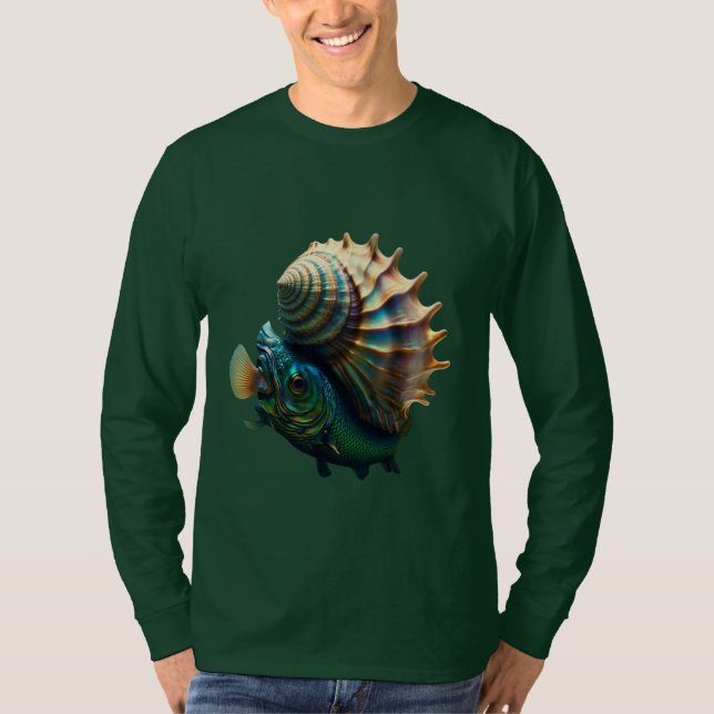 Miracle Fish and Conch" Basic Long Sleeve T-Shirt (Front)