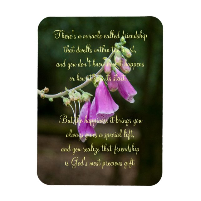 Miracle Of Friendship Poem Magnet (Vertical)