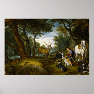 Miracle of Saint Hubert by Brueghel and Rubens Poster