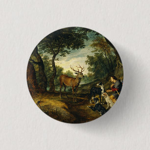 Miracle of Saint Hubert by Peter Paul Rubens  3 Cm Round Badge
