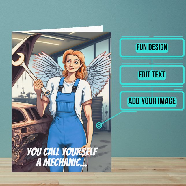 Miracle Worker Funny Female Mechanic Birthday Card (This fun card is specifically for the mechanic friend in your life.)