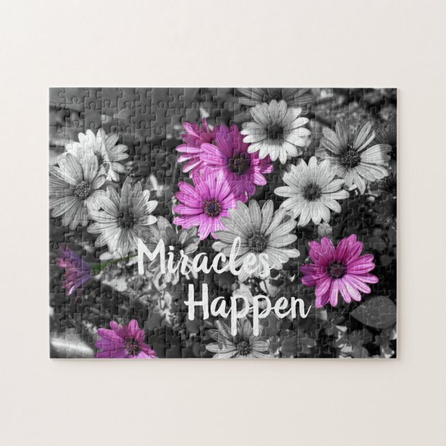 Miracles Happen African Daisy Flowers   Jigsaw Puzzle (Horizontal)