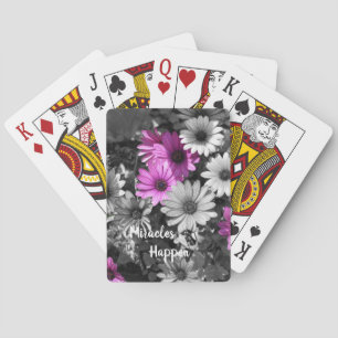 Miracles Happen African Daisy Flowers   Playing Cards