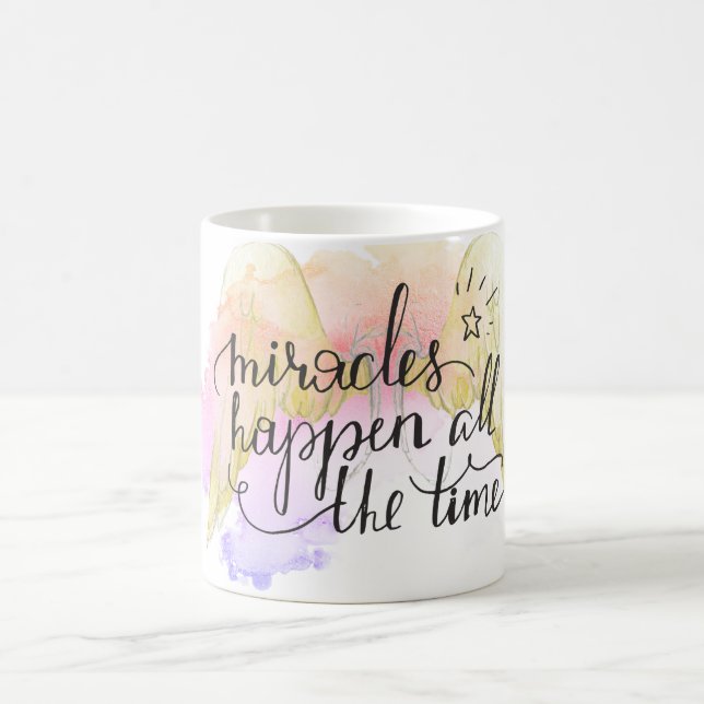 Miracles Happen Angel Wings  Coffee Mug (Center)