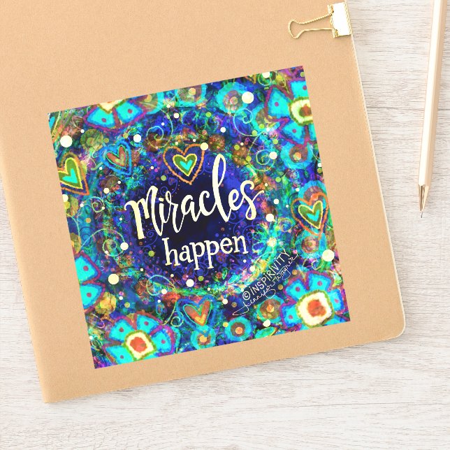 Miracles Happen Pretty Blue Floral Inspirivity (Notebook)