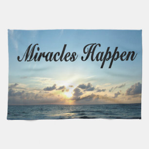 MIRACLES HAPPEN TEA TOWEL