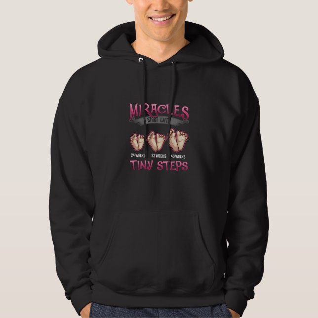 Miracles Start With Tiny Steps Nicu Nurse Life Hoodie (Front)