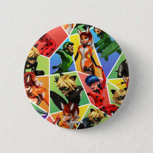 Miraculous Colourful Character Pattern 6 Cm Round Badge