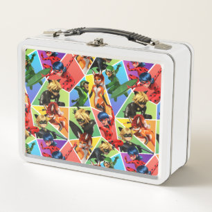 Miraculous Colourful Character Pattern Metal Lunch Box