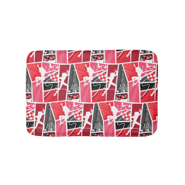 Miraculous Comic Ladybug Paris Pattern Bath Mat (Front)