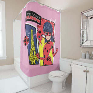 Miraculous Comic Ladybug Parisian Way Shower Curtain