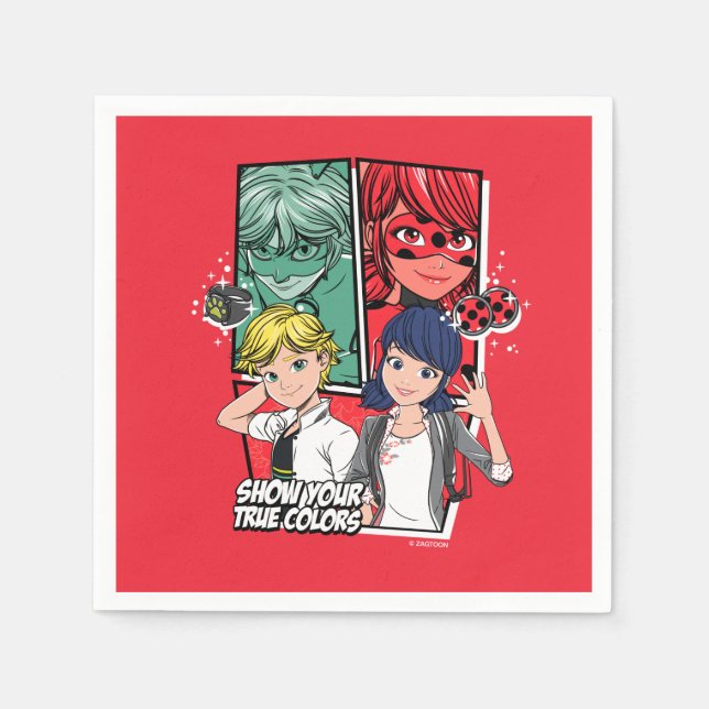 Miraculous Comic Marinette & Adrien True Colours Napkin (Front)