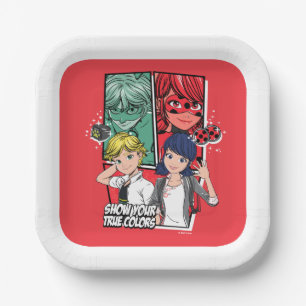 Miraculous Comic Marinette & Adrien True Colours Paper Plate