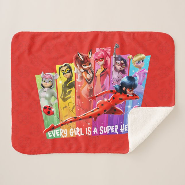Miraculous Girls | Every Girl is a Super Hero Sherpa Blanket (Front (Horizontal))