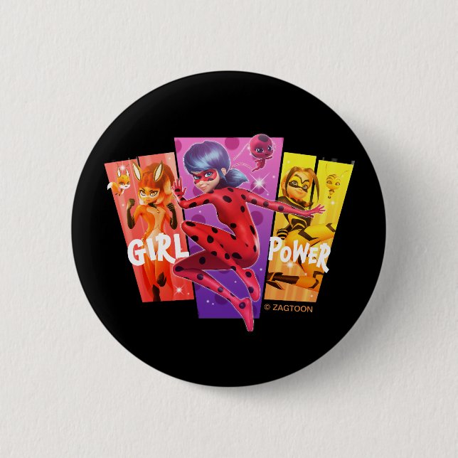 Miraculous Girls | Girl Power 6 Cm Round Badge (Front)