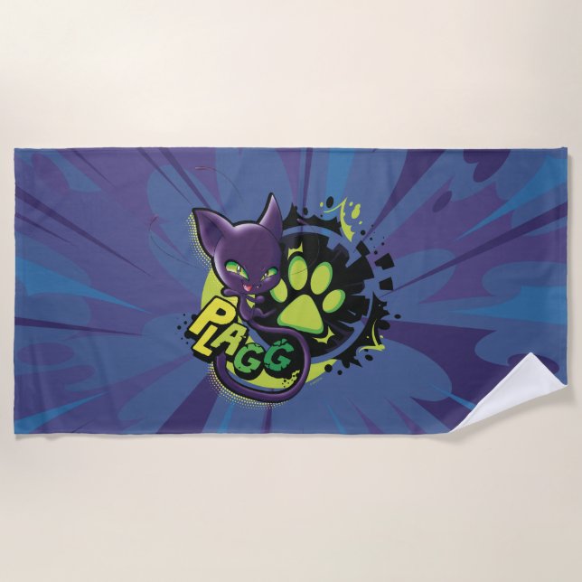 Miraculous Kwami Plagg Beach Towel (Front)