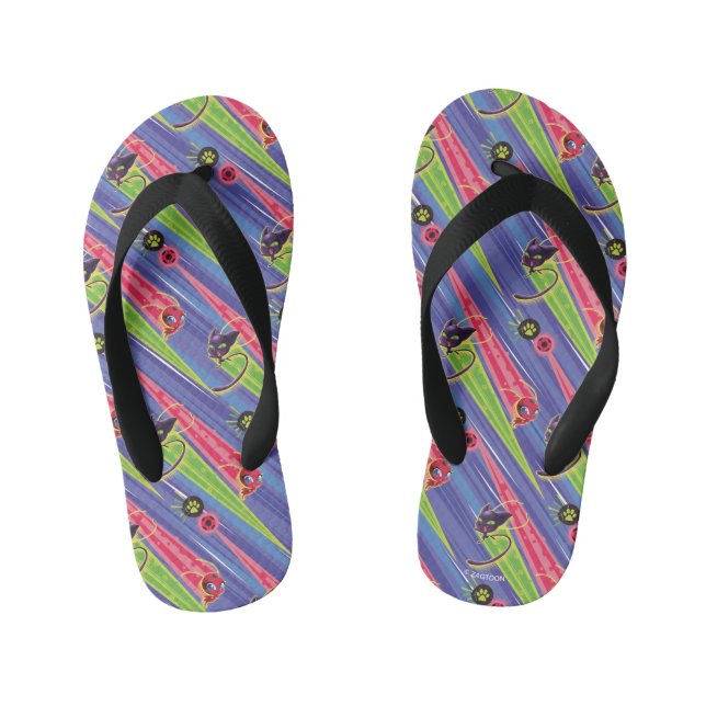 Miraculous Kwamis Tikki & Plagg Pattern Kid's Jandals (Footbed)