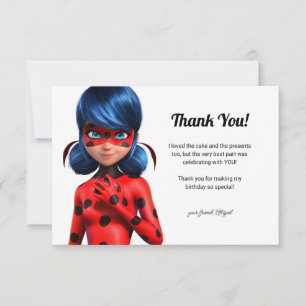 Miraculous Ladybug Birthday Thank You Card