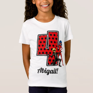 Miraculous Ladybug & Cat Noir 4th Birthday T-Shirt