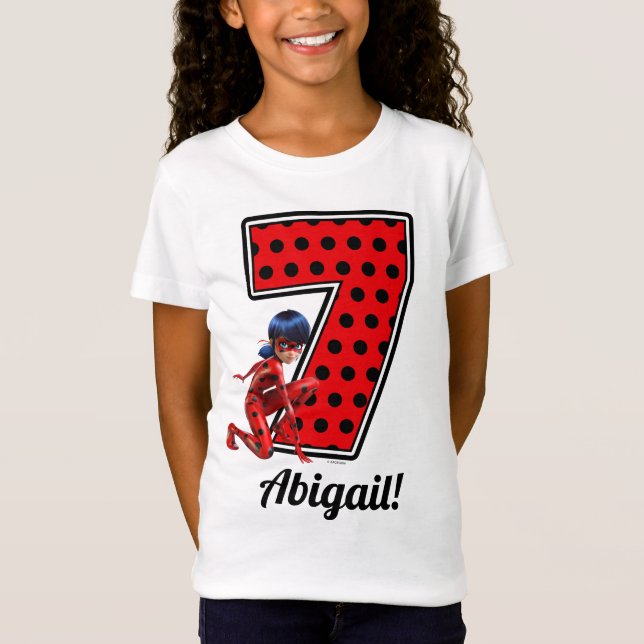 Miraculous Ladybug & Cat Noir 7th Birthday T-Shirt (Front)