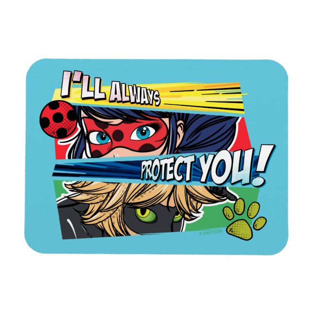 Miraculous Ladybug & Cat Noir Always Protect You Magnet (Horizontal)