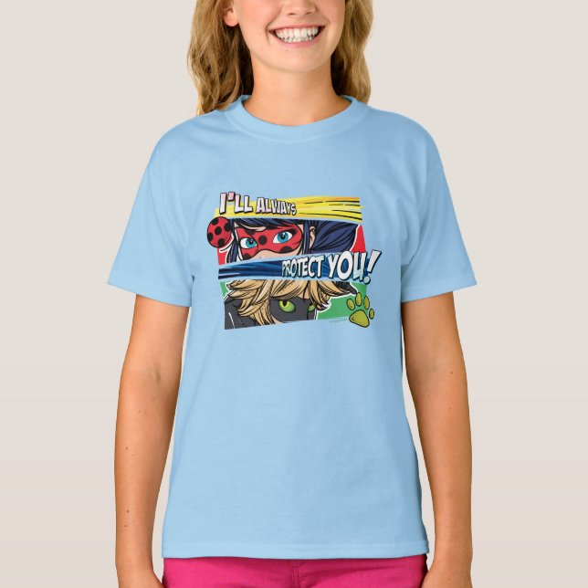 Miraculous Ladybug & Cat Noir Always Protect You T-Shirt (Front)