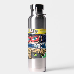 Miraculous Ladybug & Cat Noir Always Protect You Water Bottle