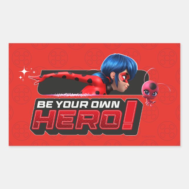 Miraculous Ladybug & Tikki | Be Your Own Hero! Rectangular Sticker (Front)