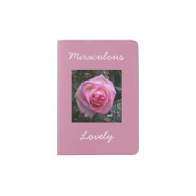 Miraculous Lovely Pink Rose Passport Holder