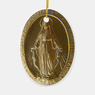 Miraculous Medal Ceramic Tree Decoration