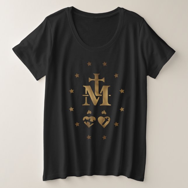 Miraculous Medal,  Medal of Our Lady of Grace Plus Size T-Shirt (Design Front)