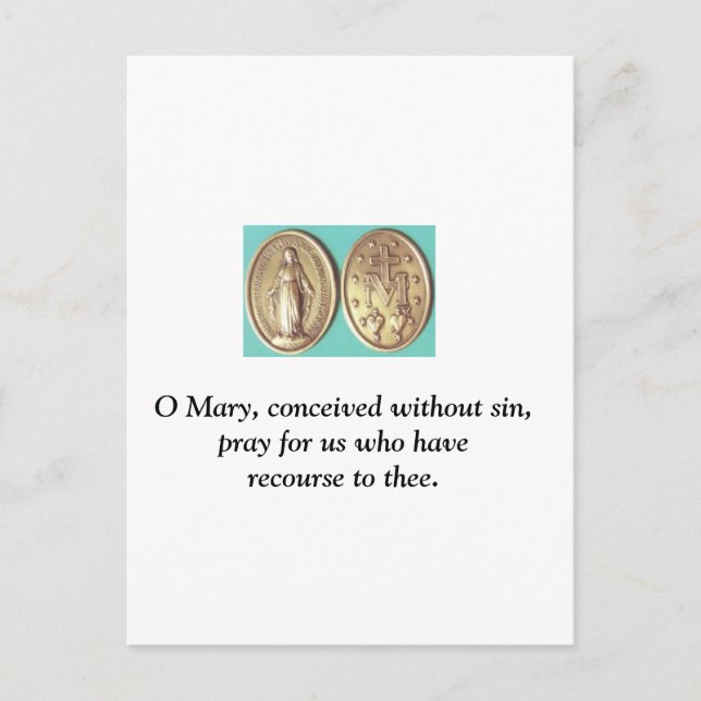 Miraculous Medal Postcard (Front)