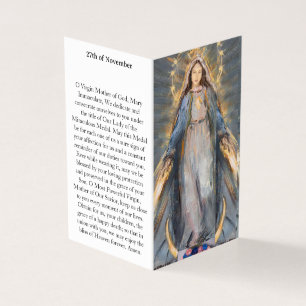 MIRACULOUS MEDAL Prayer Card