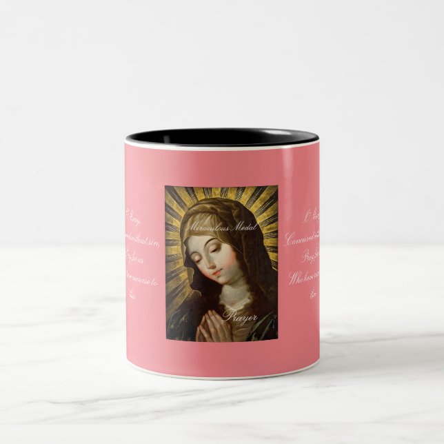 Miraculous Medal Prayer Two-Tone Coffee Mug (Center)